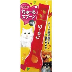 （まとめ）いなば ちゅ～るスプーン 赤【×5セット】 (犬猫用品/食器)