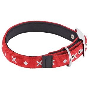 （まとめ）BASIC PLUS クロスダイヤカラー S レッド【×3セット】 (犬用品/首輪)