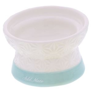 （まとめ）フードがこぼれにくい脚付き陶器食器 ウエットフード向き【×2セット】 (犬猫用品/食器)