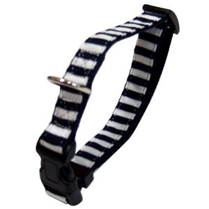 （まとめ）ストライプカラー #10 ネイビーホワイト【×5セット】 (犬用品/首輪)