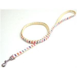 （まとめ）ストライプリード #10 マルチホワイト【×3セット】 (犬用品/リード)