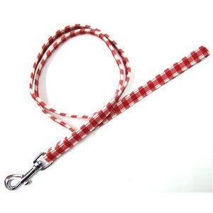 （まとめ）コットンチェックリード #15 レッド【×3セット】 (犬用品/リード)