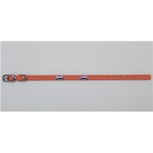 （まとめ）Wレザーカラー ボーン S オレンジ【×3セット】 (犬用品/首輪)