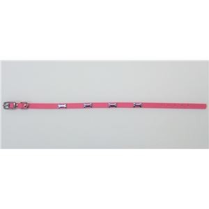 （まとめ）Wレザーカラー ボーン L ピンク【×2セット】 (犬用品/首輪)