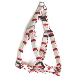 （まとめ）ニットボーダーハーネス #10 レッド【×2セット】 (犬用品/ハーネス)