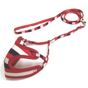 （まとめ）シックボーダーソフトハーネスリード 3S レッド【×2セット】 (犬用品/リード)