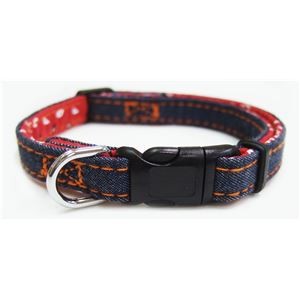 （まとめ）コットンデニムカラー #10 ネイビー【×5セット】 (犬用品/首輪)