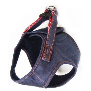 （まとめ）コットンデニムソフトハーネス S ネイビー【×2セット】 (犬用品/ハーネス)