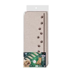 おくだけ吸着階段マット 肉球 6枚入 ライトベージュ (ペット住関連用品/室内用品/階段マット)