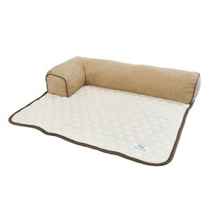 Homey コーデュロイ＆キルトワイドベッド LL ブラウン (ペット住関連用品/ベット/ベッド)