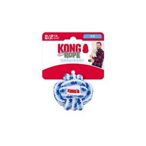 （まとめ）コングパピーロープ ボール S ブルー【×5セット】 (犬用玩具)