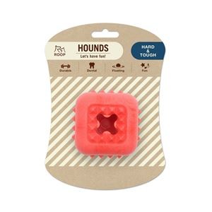 （まとめ）ハウンズ キューブ レッド【×3セット】 (犬用玩具)