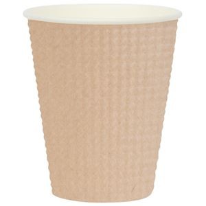 (まとめ) エンボスカップ未晒し340mL 25個 【×5セット】