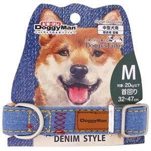 （まとめ） Doggy's Tailor ドッグカラー M デニムスタイル ブルー 【×2セット】 （犬用品／首輪）