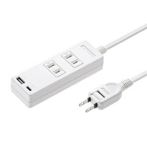 サンワサプライ USB充電機能付きタップ Type-C搭載 TAP-B101UC-2W