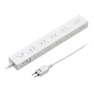 サンワサプライ 雷ガードタップ 1m ホワイト TAP-SP2110N-1W