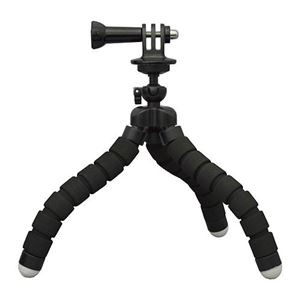 エレコム GoPro HERO9／8／7／6／5／MAX用 マウント 自撮り棒 フレキシブル 三脚 軽量 小型 立てる 巻き付ける 挟む アクションカメラ用 AC-TPFL01BK