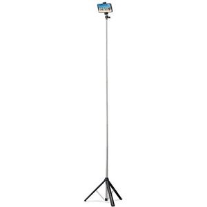 エレコム スマホ用三脚 ロングタイプ 最長160cm ワンボタン組み立て 軽量 カメラ可 耐荷重30kg フォルダー対応4.0～6.5インチ ブラック 滑り止め アクセサリーシュ P-STSRSLBK
