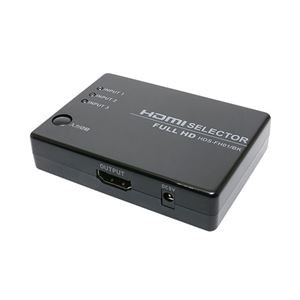 ミヨシ HDMIセレクタ FULLHD対応 3ポート HDS-FH01／BK
