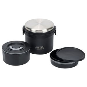 ホームレーベル 全真空ステンレスランチジャー 1リットル ブラック 22444117