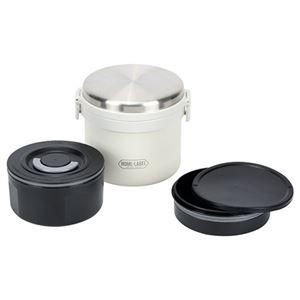 ホームレーベル 全真空ステンレスランチジャー 1リットル ホワイト 22444119