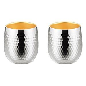 燕熟の技 ステンレス二重ロックカップ250ml2P(内面金メッキ) 22403107