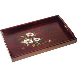 木製 雅さざんか17.0長手盆 L8021060