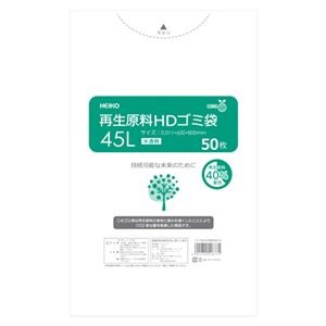 （まとめ） シモジマ HEIKO再生原料HDゴミ袋半透明 45L 50枚【×5セット】