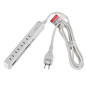 朝日電器 タイライ4P2Mスリムカイテンタップ 白