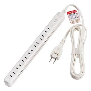 朝日電器 タイライ7P2Mスリムカイテンタップ 白