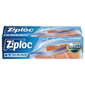 （まとめ） 旭化成 ジップロックフリーザーバッグM 18枚 【×5セット】