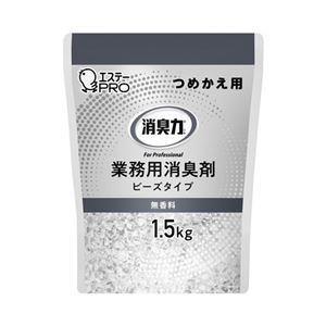 （まとめ） エステー 消臭力業務用ビーズタイプ大容量つめかえ1.5kg無香料 【×2セット】