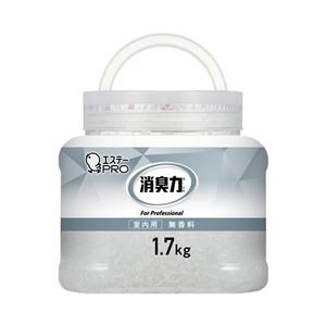 （まとめ） エステー 消臭力業務用クラッシュゲルタイプ室内用本体1.7kg無香料 【×2セット】