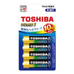 （まとめ） 東芝 アルカリ乾電池 アルカリ1 単3 4本フック 【×5セット】