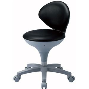 東洋工芸 ワーキングスツール 背付き WS020シリーズ ブラック WS021-VBK (組立品)