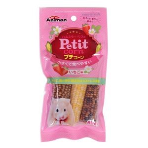 （まとめ）ドギーマンハヤシ ハムスター・リスのプチコーン いちご味 60g ウサギフード 【×10セット】