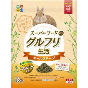 （まとめ）グルフリ生活 オールステージ スーパーフードプラス 800g ウサギフード 【×2セット】