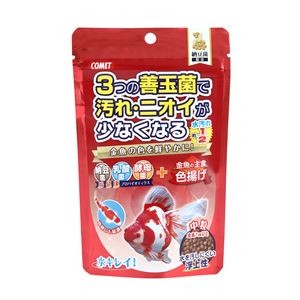 （まとめ）金魚の主食 納豆菌 色揚げ 中粒 90g 金魚用フード 【×10セット】