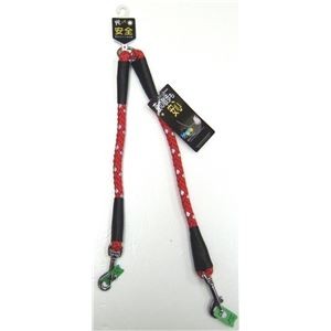 （まとめ）岡野製作所 リフレクト2頭引 #10 レッド 犬具／リード 【×2セット】