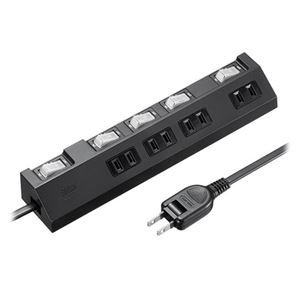 サンワサプライ 節電タップ 形状2P 4個口 3m ブラック TAP-S29-3BK