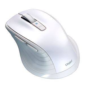 Digio デジオ F_line Bluetooth静音5ボタンBlueLEDマウス Mサイズ ホワイト MUS-BKF146W