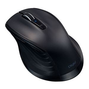 Digio デジオ F_line Bluetooth静音5ボタンBlueLEDマウス Lサイズ ブラック MUS-BKF149BK