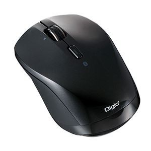 Digio デジオ 高速スクロールホイール搭載「神速」シリーズ 小型Bluetooth静音3ボタンBlueLEDマウス ブラック MUS-BKT163BK