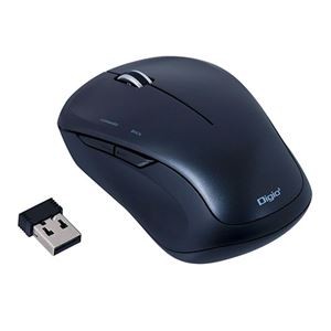 Digio デジオ 無線5ボタンBlueLEDマウス ブラック MUS-RKF118BK