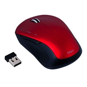 Digio デジオ 無線5ボタンBlueLEDマウス レッド MUS-RKF118R