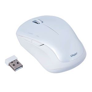 Digio デジオ 無線5ボタンBlueLEDマウス ホワイト MUS-RKF118W