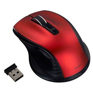Digio デジオ F_line 無線静音5ボタンBlueLEDマウス Sサイズ レッド MUS-RKF141R