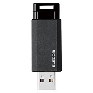 エレコム USBメモリ3.1 ノック式128GB MF-PKU3128GBK ブラック(BK)