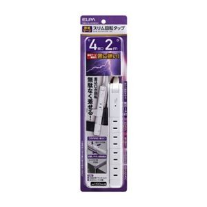 朝日電器 スリム回転タップ4個口2m WBS-SL402SB(W)