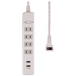 朝日電器 集中SW付USBタップ WLS-4232BUA(W)